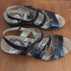 Romika brown wedge sandals.